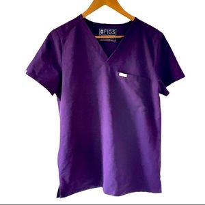 SET of small purple FIGS scrubs top and pants bottoms